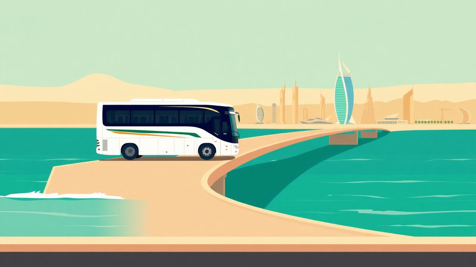 حافلة البحرين في مدينة الخبر قبل العبور إلى البحرين
